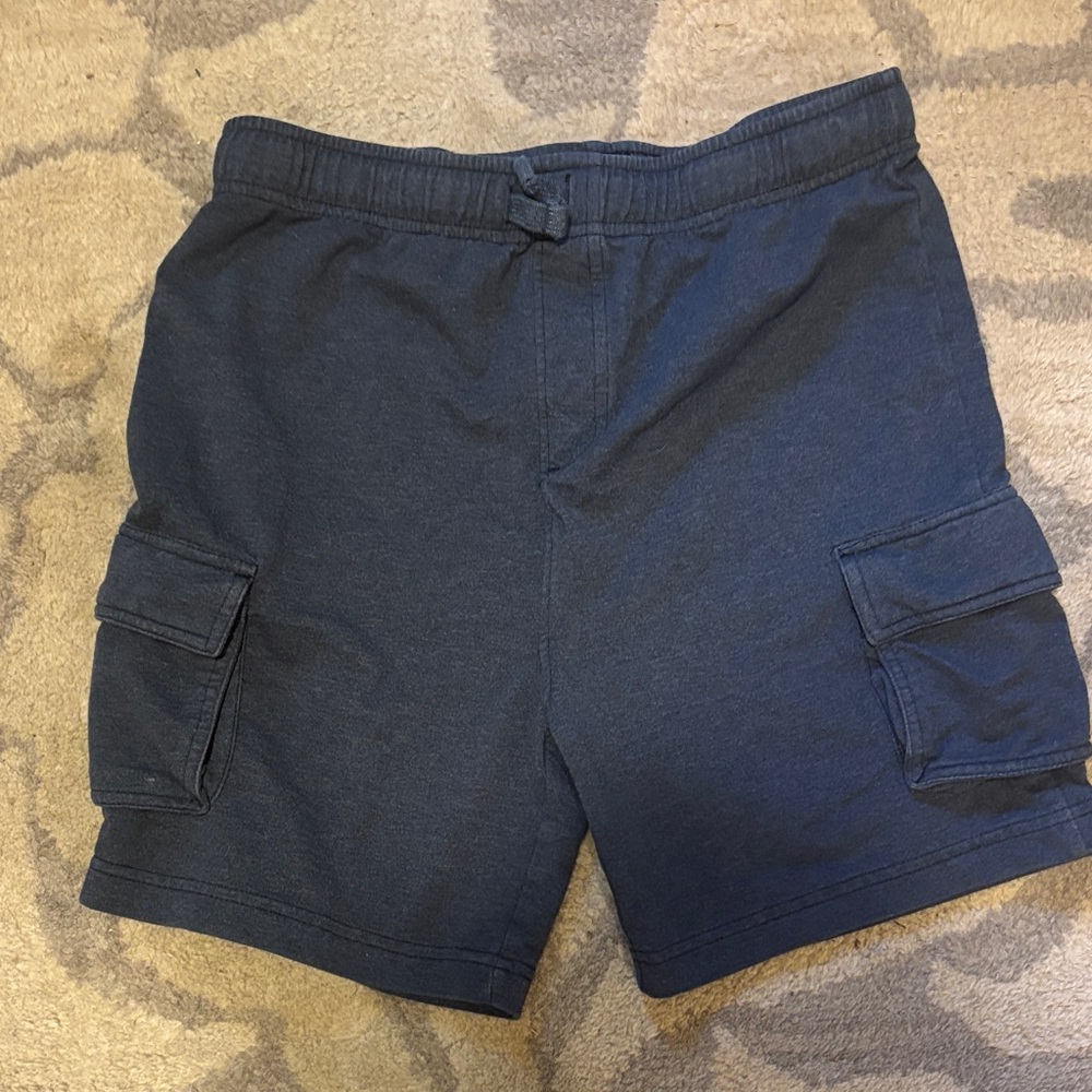 Boys Grey Cargo Shorts with Drawstring Waist